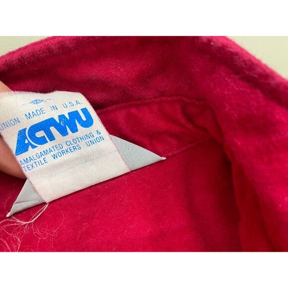 VINTAGE Carhartt Mens Medium Double Pocket Chamois Flannel Button Shirt USA 90s - Picture 11 of 12